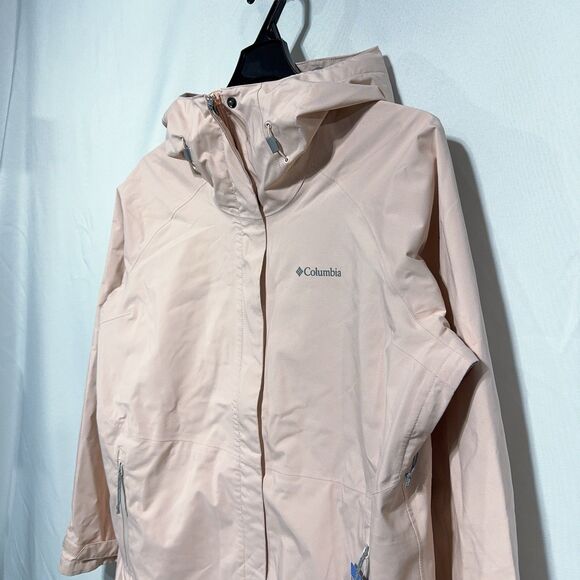 Columbia Women’s Staydry Rain Ski Jacket Light Pink Blush Windbreaker Size XL - Picture 3 of 11